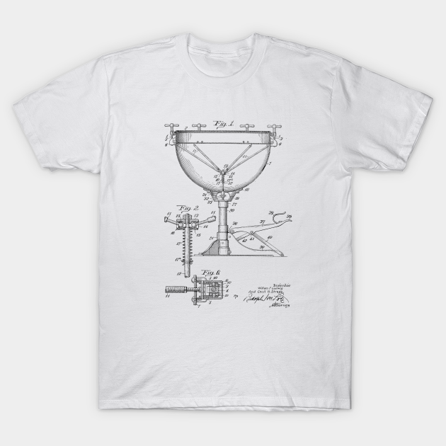 Kettle drum tuning mechanism Vintage Patent Hand Drawing Drum TShirt TeePublic
